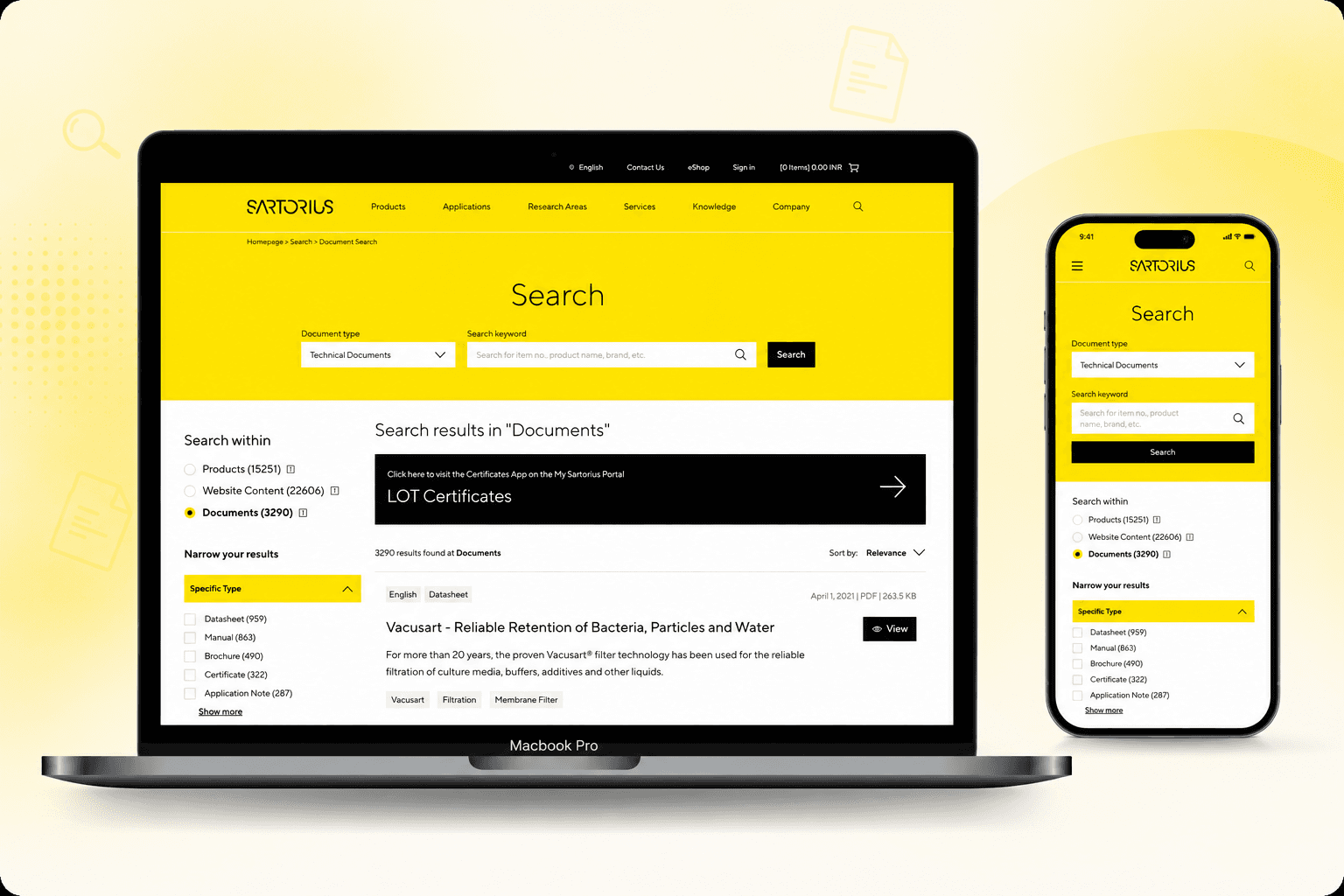 Document Hub search & navigation redesign
